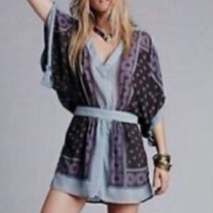 Free People Blue Santa Cruz Kimono Dress